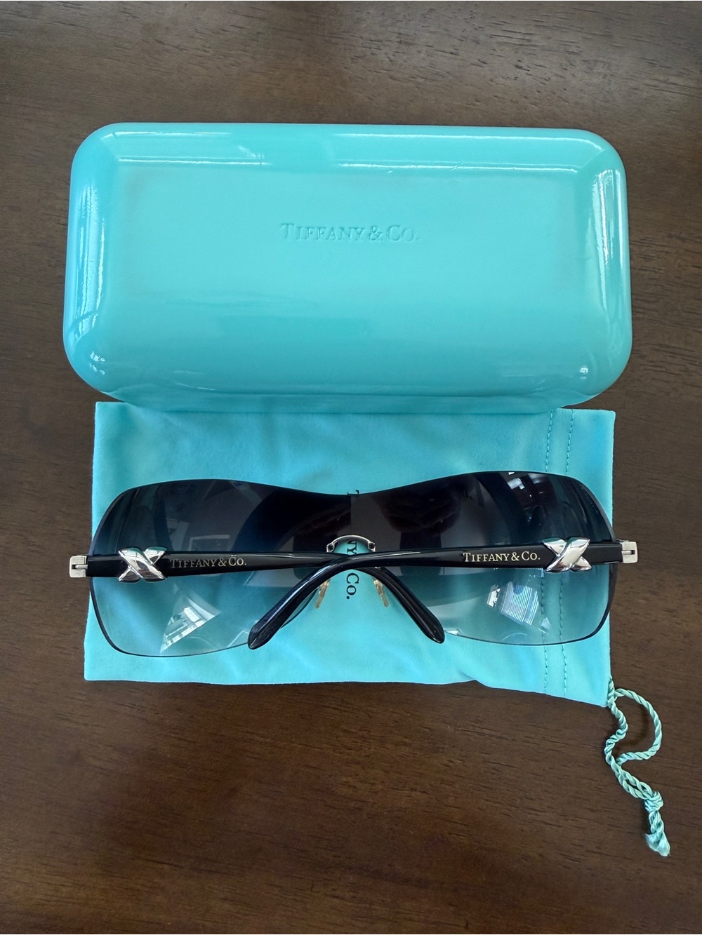 Tiffany & Co. Women's Rimless Shield Sunglasses - Black Gradient 115mm Lens - Picture 4 of 14